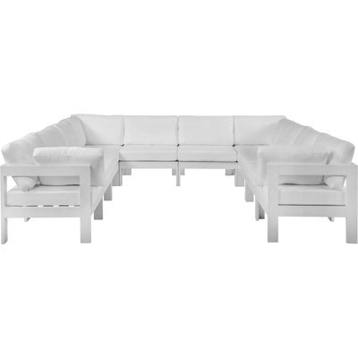 Koeppelle 120'' Wide Aluminum Patio Sectional with Cushions