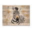Zèbre minimaliste rayé II - art mural moderne en bois sur bois de pin naturel-20225792