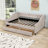 Full Size Linen Upholstered Daybed with Two Drawers-1287368256