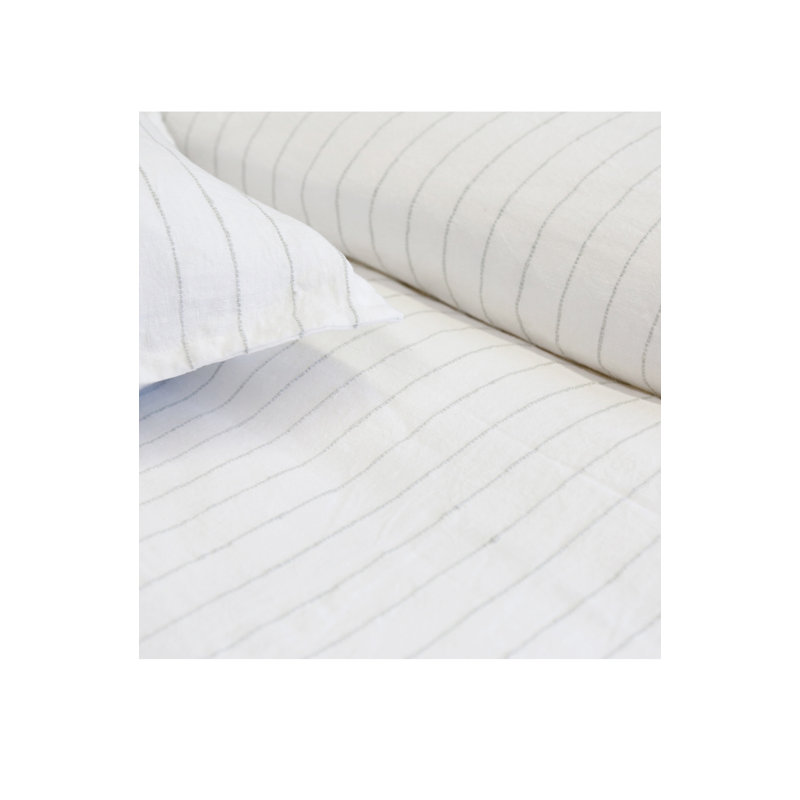 Blake Duvet Cover, Queen, White/Ocean