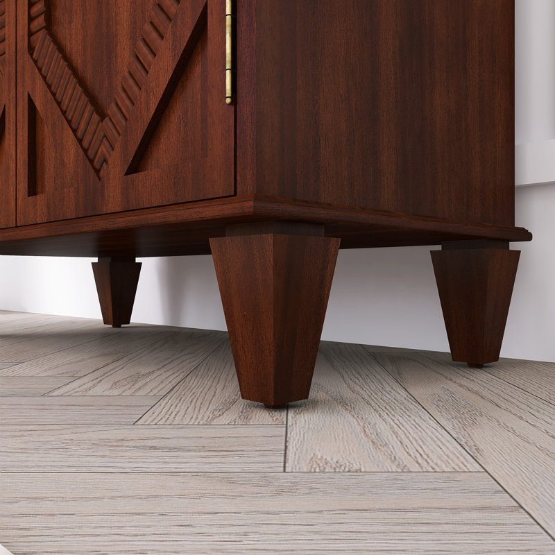 Buffet rétro en bois avec rangement, Noyer