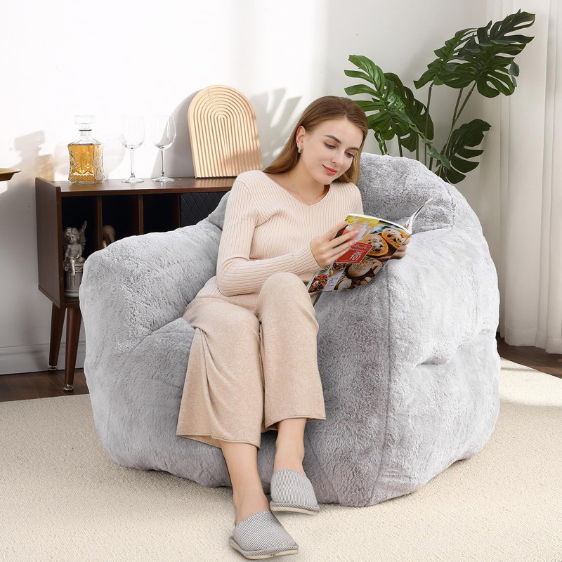 Fauteuil à billes, fauteuil à billes avec accoudoirs, Polyester mauve, H 28 po x l 39 po x P 32 po