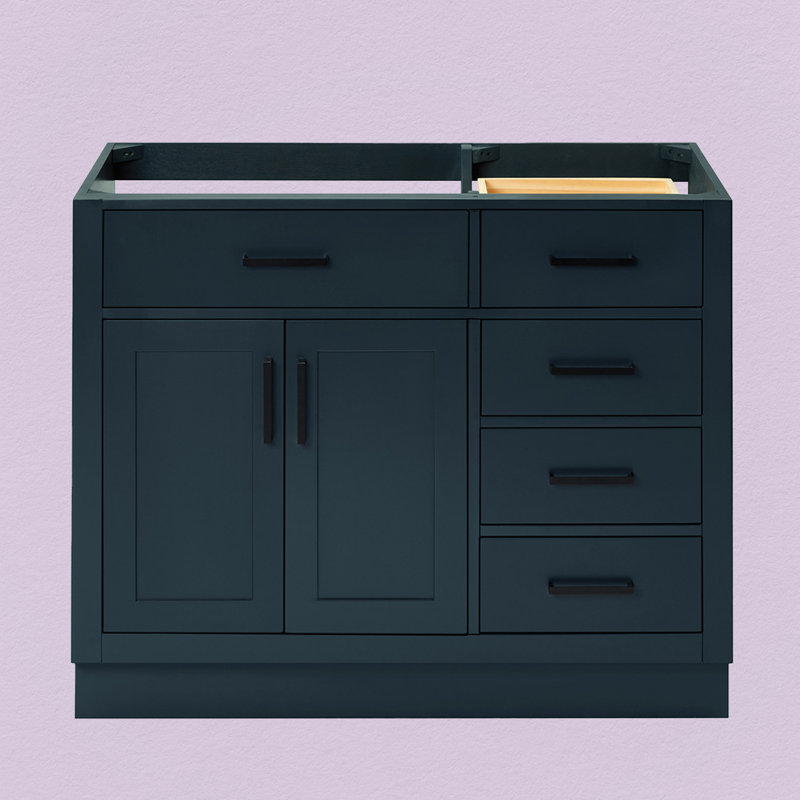 42" Single Bathroom Vanity Base only, Matte Black, Midnight Blue