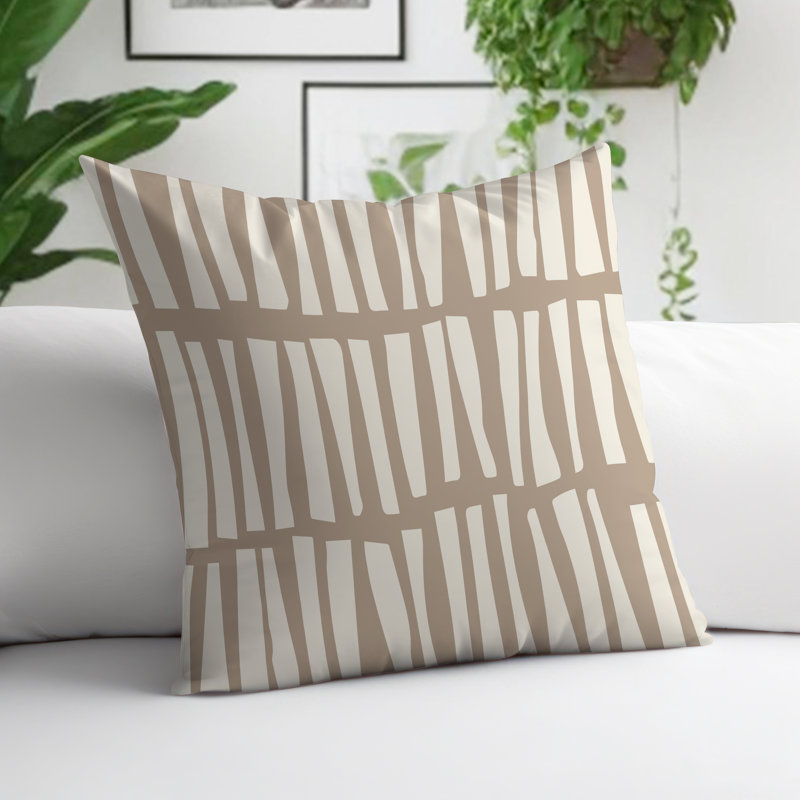 Coussin décoratif réversible Clayton, H 19 po x l 19 po, Beige/blanc cassé