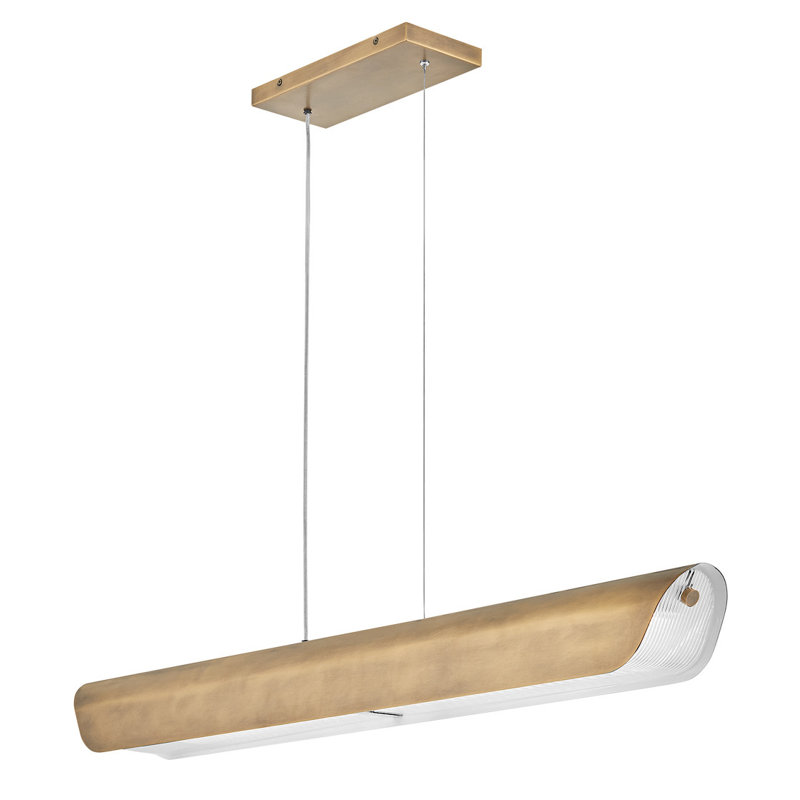 Arco Linear Chandelier, Heritage Brass