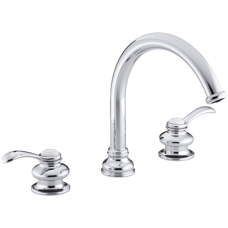 Fairfax Deck-Mount Bath Faucet Trim with Lever Handles and Traditional 8-7/8" Non-Diverter Slip-Fit Spout, Valve Not Included