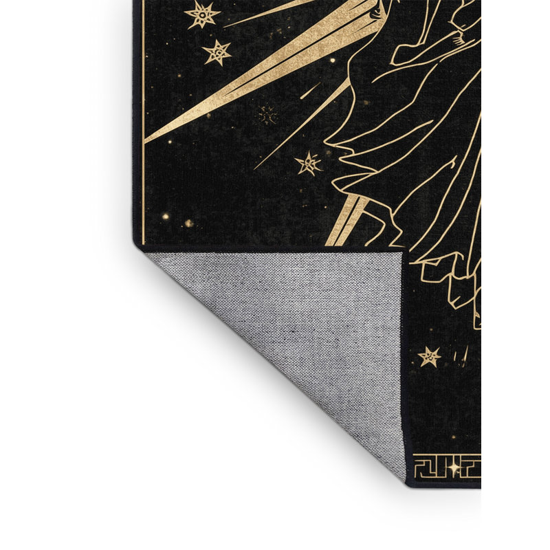Tapis gris et noir délavé à la machine Titus Inanna, 3 X 5