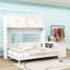 Grand lit escamotable mural avec bureau et tablettes de rangement-232492740