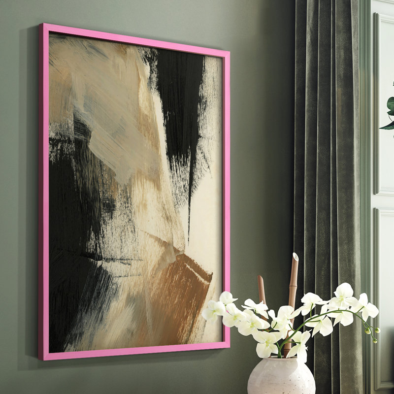 «Baked Paintstrokes V», reproduction encadrée en bois massif, Brun, H 14 po x l 11 po