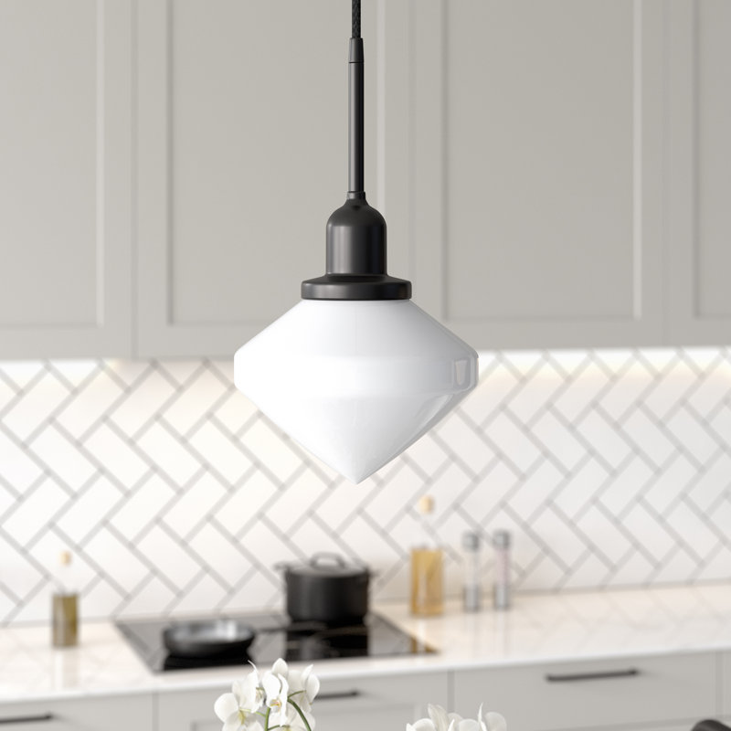 Chareen 1 - Light Single Pendant, Blackened Bronze, White