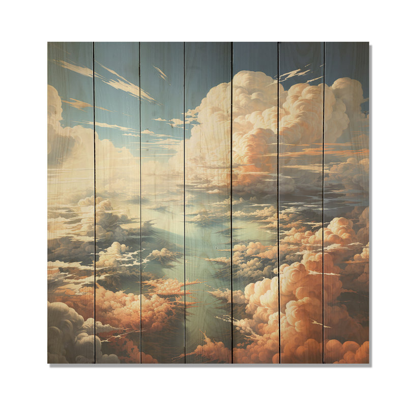«Sky View The Art Of Clouds III» - impression de nuages sur bois, H 15 po x l 15 po