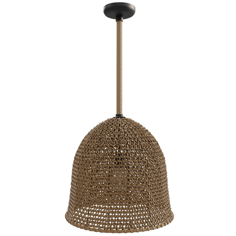 Malibu Natrual Hemp Rope Pendant, 116" H x 20" W