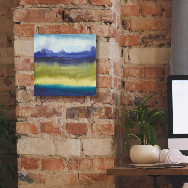  «Abstract Landscape 2» par Cheryl Warrick, art mural sur toile, 12 po x 12 po