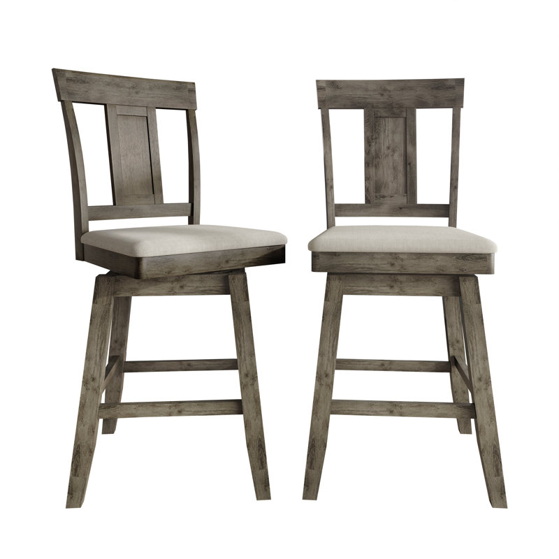 5-Piece Counter-Height Round Dining Set with Upholstered Splat-Back Chairs, Dark Grey, Dark Grey
