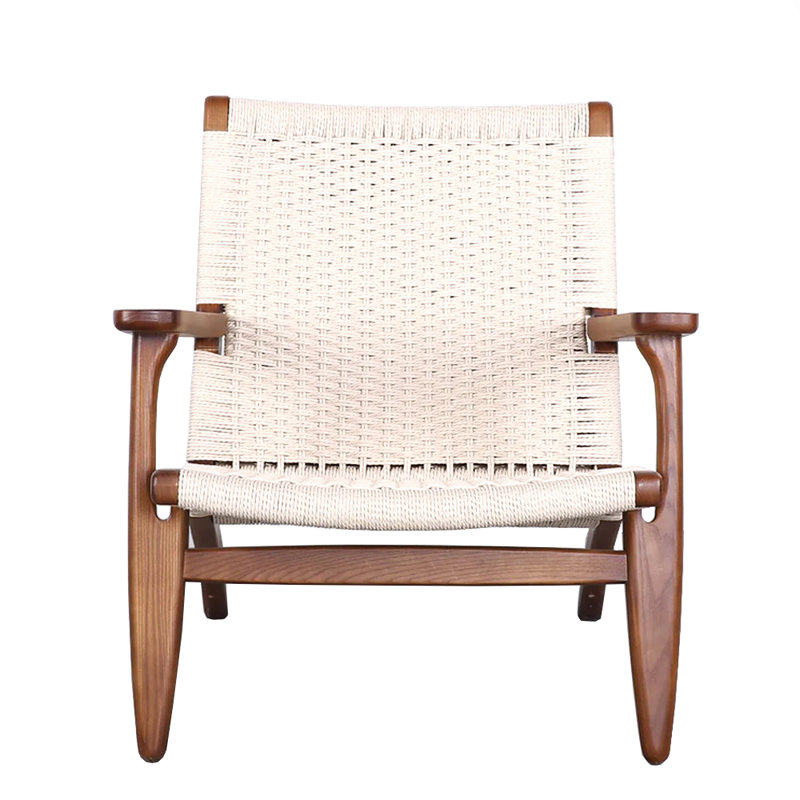 Edd Wood Chair With Arms, Walnut, White