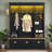 Elegant Hall Tree With App Controlled Led Light, 9 Hooks, Storage Bench, 3 Large Cabinets And Open Shelves-1542476051