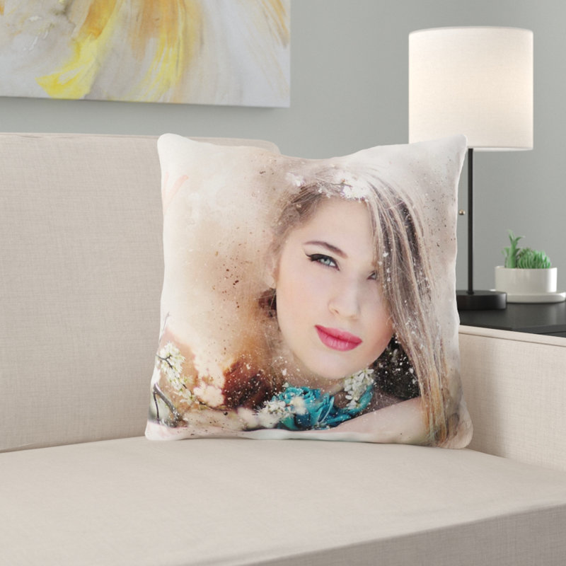 Housse de coussin d'extérieur carré Boehm Girl, Intérieur, Microsuède