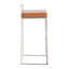 Tabouret de bar contemporain empilable en similicuir brun clair - ensemble de 2-229666974-229668704