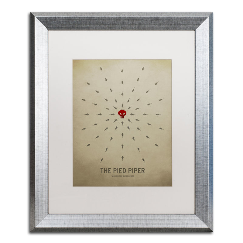 « pied piper », art encadré Christian Jackson, Blanc, H 20 po x l 16 po x P 0,5 po