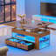Table basse à plateau relevable, tables basses 4 en 1 avec rangement et compartiment caché, table basse de style campagnard-353219037-353219038