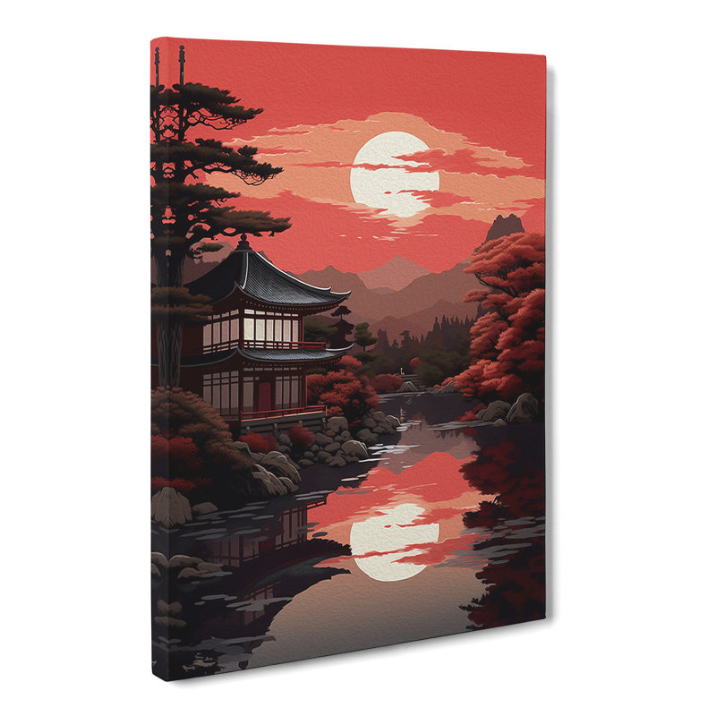 Japanese Sunset Classicism - Wrapped Canvas, 60cm H x 40cm W x 3cm D