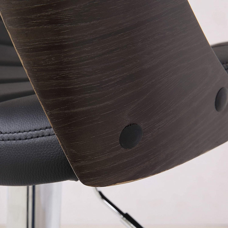 Tabouret de bar pivotant à dossier en bois cintré Bentwood