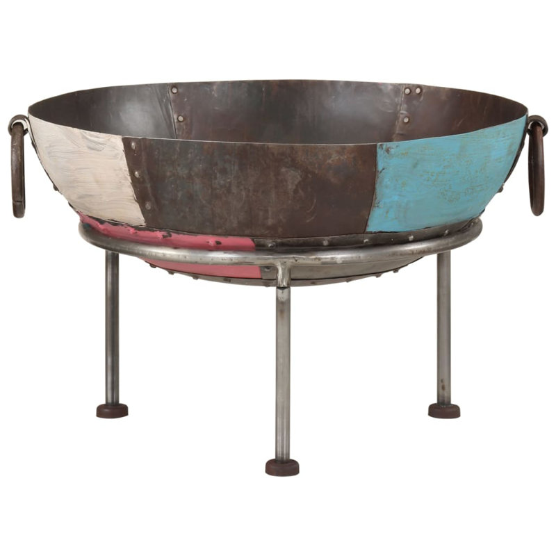 Fire Pit Fireplace for Camping Picnic Firebowl Outdoor Firepit Iron, 15" H x 21.7" W x 21.7" D, Multicolor