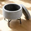 48cm Wide Velvet Round No Pattern Standard Ottoman