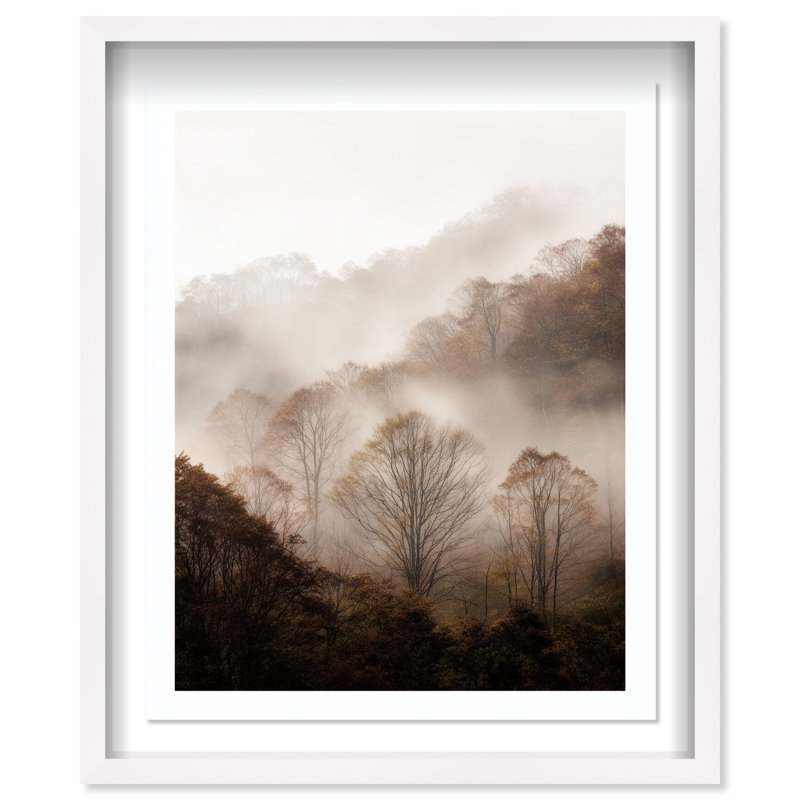 Voile d'automne I Impression sous cadre paysage et nature par Oliver Gal, H 25,5 po x l 21,5 po, Cadre blanc