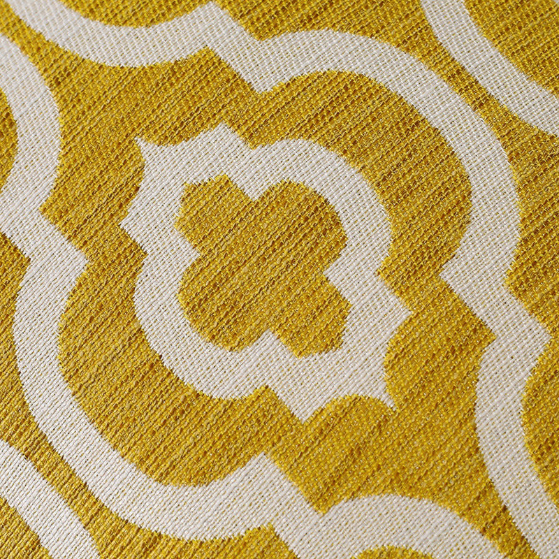 Ensemble de 2 coussins en jacquard treillis, Moutarde