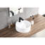 Lavabo de salle de bain rond en céramique blanche - Finition polyvalente pour un encombrement réduit