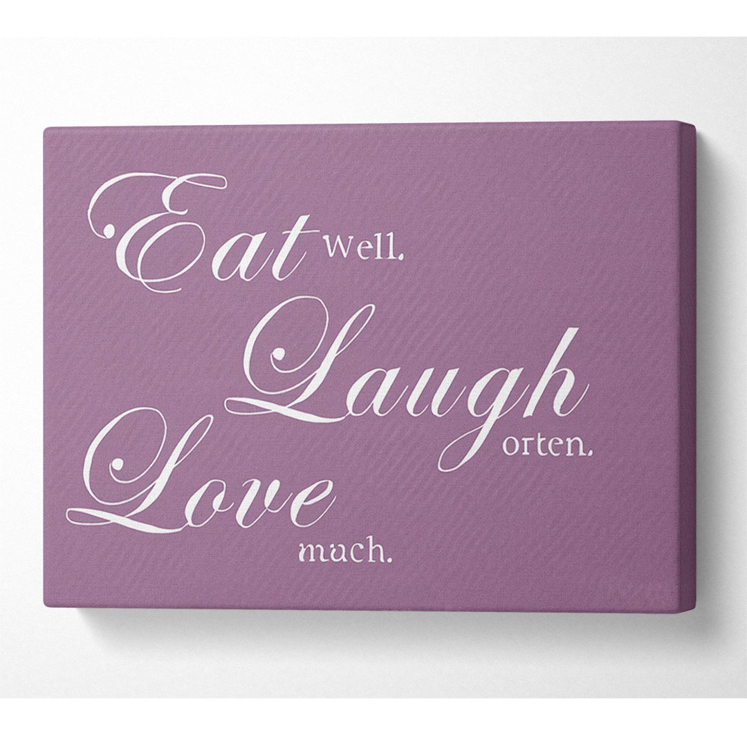 Küche Zitat Eat Laugh Love Dusty Pink - Druck