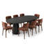 Ensemble de table de salle à manger extensible de 47 à 83 po avec chaises en bois massif revêtues de velours-133656676-133656680