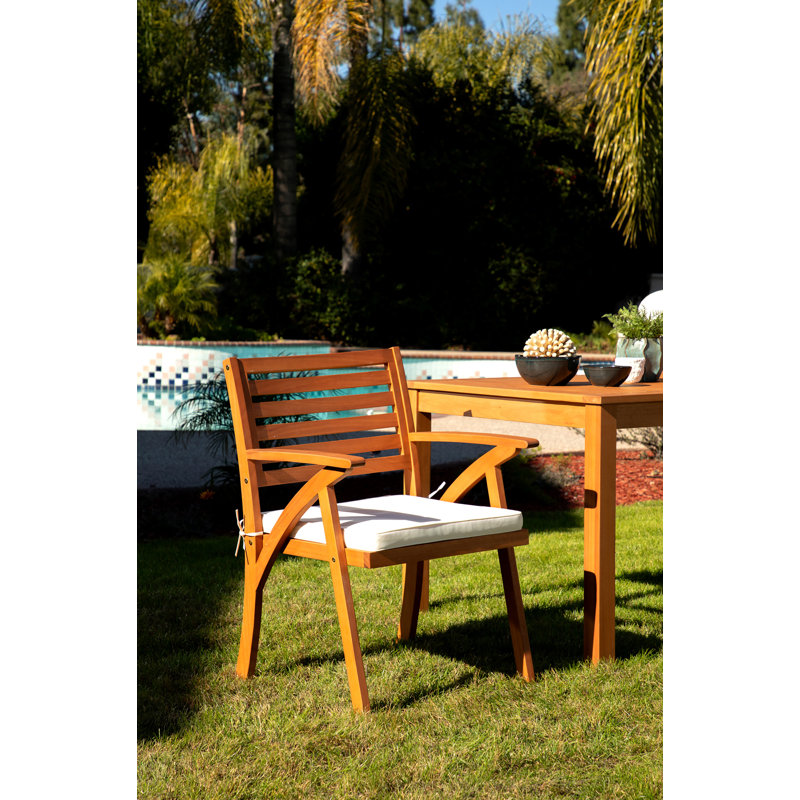 Chaise de patio avec coussin Edvards Eucalyptus