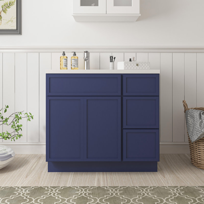 Base de meuble-lavabo simple 36 po seulement, Bleu