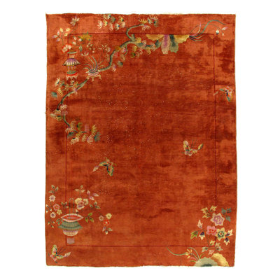 Tapis antique chinois Art Déco 8 pi 9 po x 11 pi 5 po