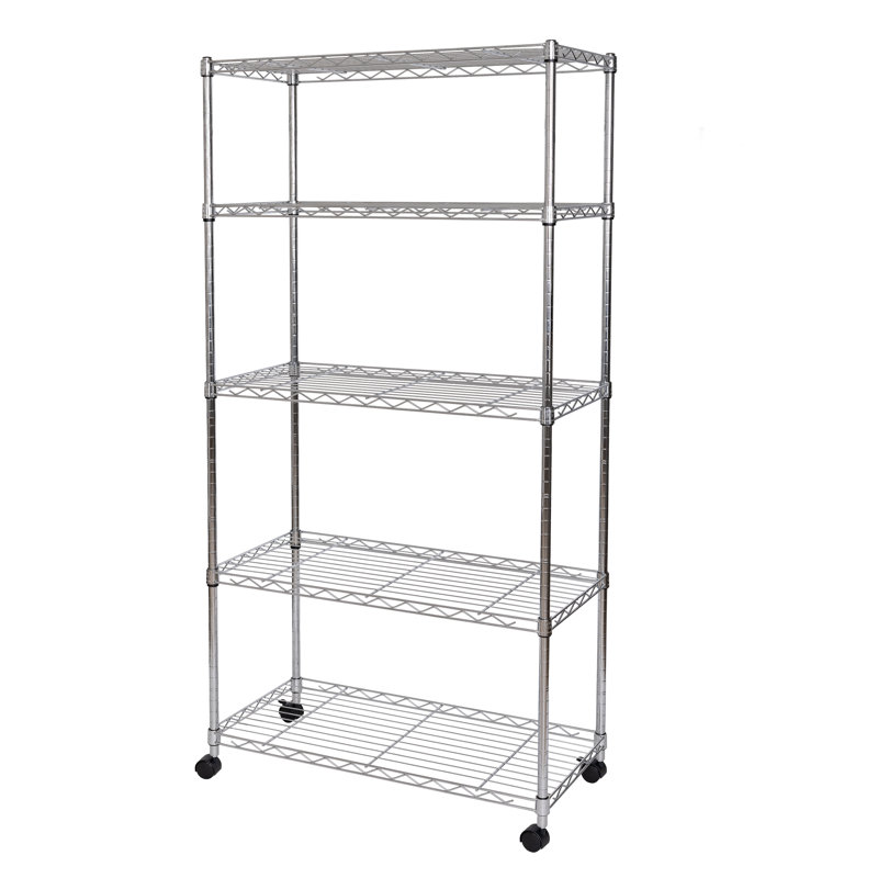 Étagère à 5 niveaux en acier 30 po, Argent argent