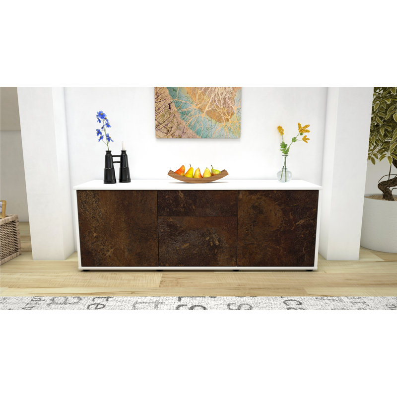 Wymore TV Stand, Rust / Matte White