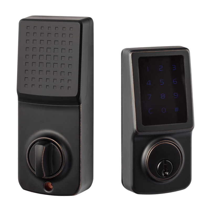 Touch Screen Deadbolt With Z Wave Function, Vintage Bronze