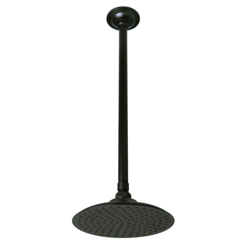 Kingston Brass Shower Scape 7-3/4-Inch Round Raindrop Brass Shower Head with 17-Inch Ceiling Mount Shower Arm