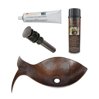 Premier Copper Products BSP5_PVFHDB-P Bathroom Sink And Drain Package