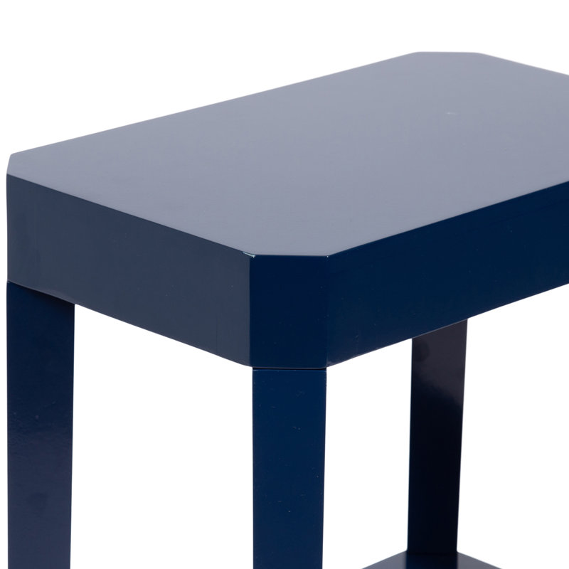 Talcott Rectangular Wooden Slim Side Table, Blue