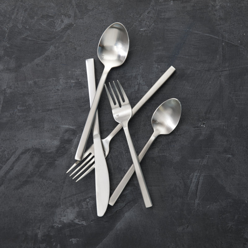Arezzo 20 Piece Stainless Steel Flatware Set, Service for 4, Brushed