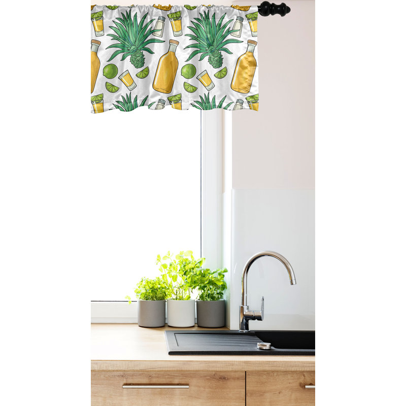 Agave Cactus Lime Tequila White Mustard Valance Set