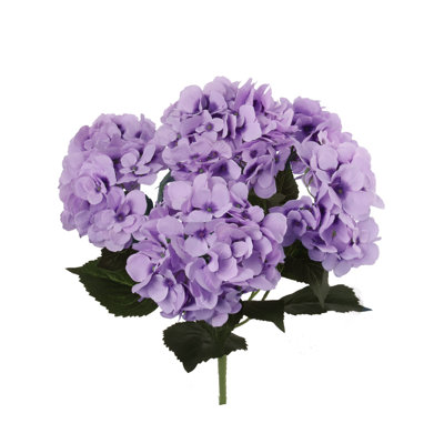 Beige 20 inch Hydrangea Bush with 7 Flowers - Artificial Hydrangea Decor