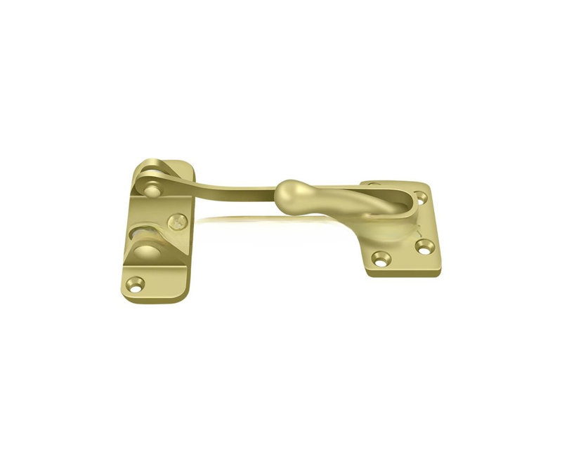 Deltana DG425U3 4" Door Guard; Bright Brass Finish, Polished Brass