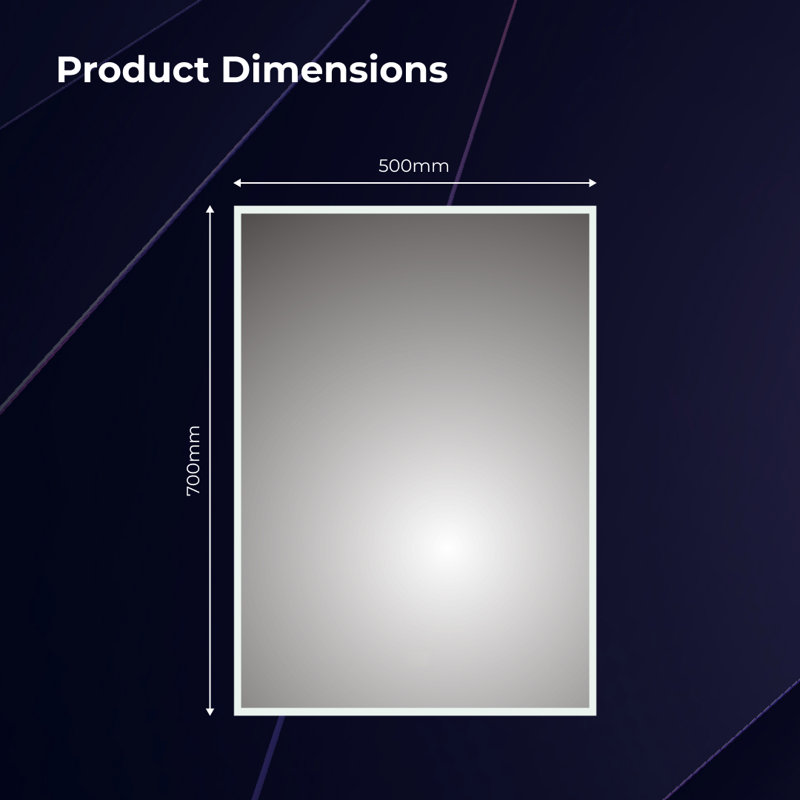 iBathUK Spectra Wall Mounted LED Illuminated Bathroom Mirror, Designer Bathroom Mirror with Light Sensor & Demister Pad, 700x500mm