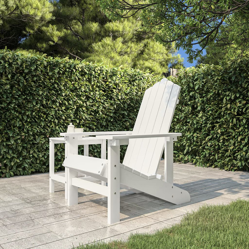 Annjelica Polyethylene Adirondack Chair, White