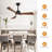 42" 3-Blade Modern Solid Wood Ceiling Fan with Dimmable LED Light, 3CCT, Two Downrods, and Remote Control