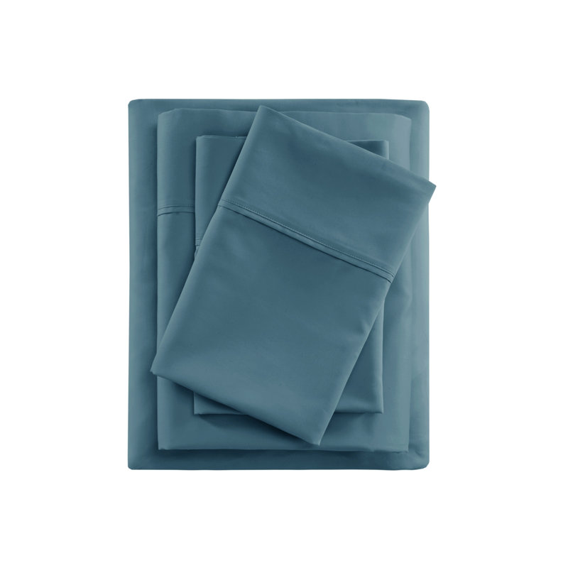Ensemble de draps en mélange de coton 600 fils 600 fils, Très grand californien, Bleu sarcelle